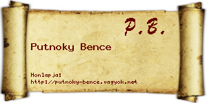 Putnoky Bence névjegykártya